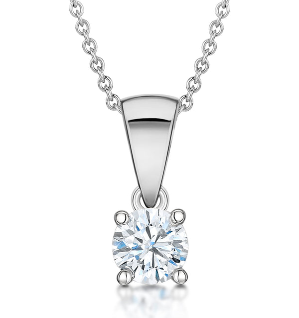 Chloe 18K White Gold Lab Diamond Solitaire Necklace 0.33CT F/VS