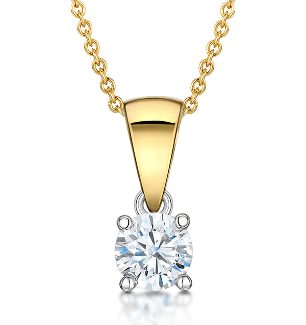 Chloe 18K Gold Lab Diamond Solitaire Necklace 0.33CT F/VS