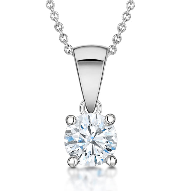 Chloe 0.50ct Lab Diamond Solitaire Necklace in 18K White Gold F/VS1