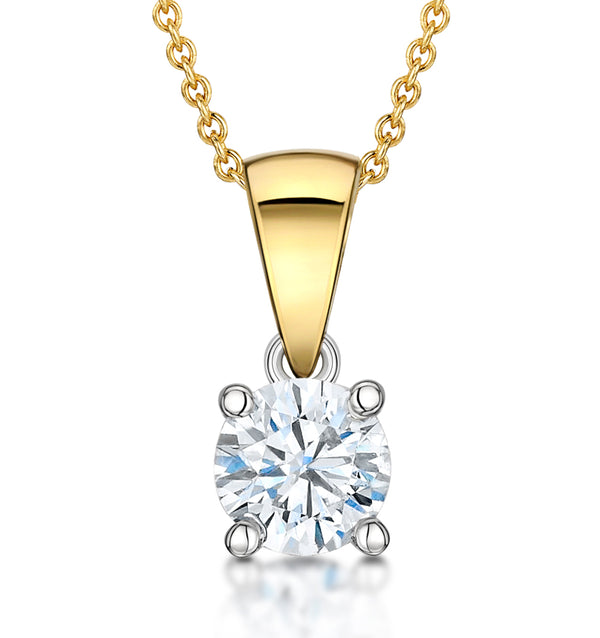 Chloe 0.50ct Diamond Solitaire Pendant Necklace Premium Quality in 18K Yellow Gold