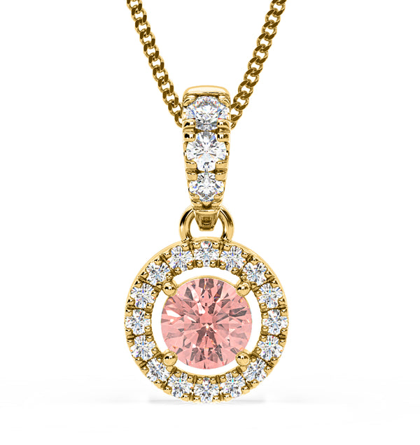 Ella Pink Lab Diamond 0.71ct Pendant Necklace in 18K Yellow Gold - Elara Collection