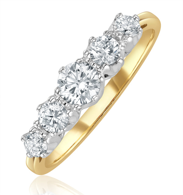 Grace 18K Gold 5 Stone Diamond Eternity Ring 0.75CT G/VS