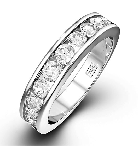 Rae Platinum Diamond Half Band Eternity Ring 1.00CT H/SI