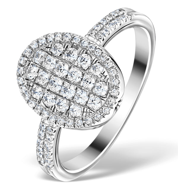 Halo Engagement Ring Galileo with 0.80ct of Diamonds in 18K Gold FT72