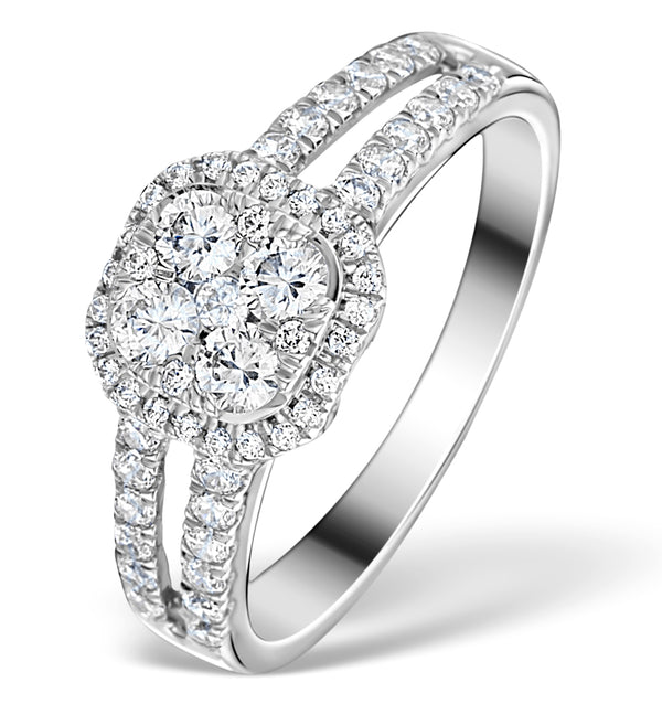Halo Engagement Ring Galileo 0.90ct of Diamonds in 18K Gold - FT73
