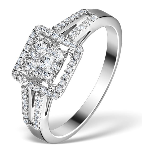 Halo Engagement Ring Galileo 0.50ct of Diamonds in 18K Gold - FT75