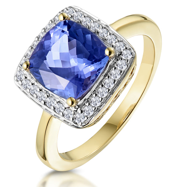 2ct Tanzanite and Diamond Statement Ring 18K Gold - Asteria Collection