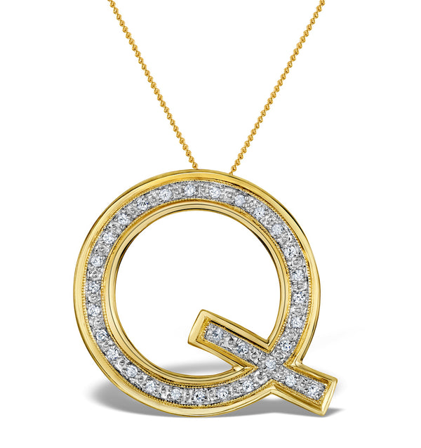 Diamond 0.20ct 9K Gold Initial Pendant - RTC-G3812