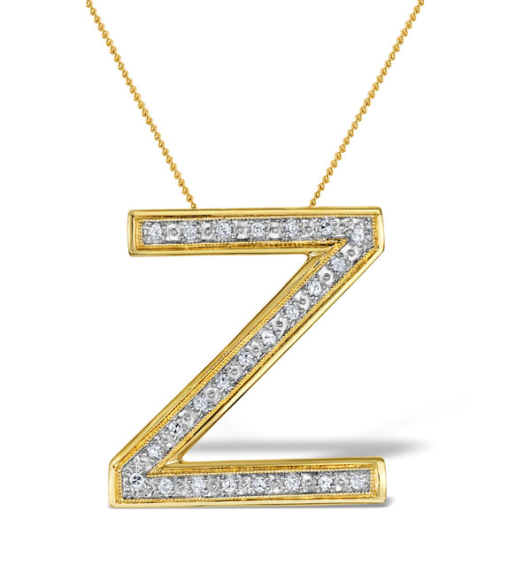 Diamond 0.15ct 9K Gold Initial Pendant - RTC-G3926