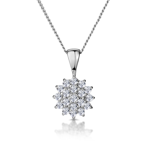 9K White Gold Pendant Necklace With 0.25ct Diamonds