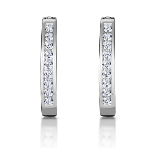 Hoop Earrings 0.25ct Lab Diamond 9K White Gold