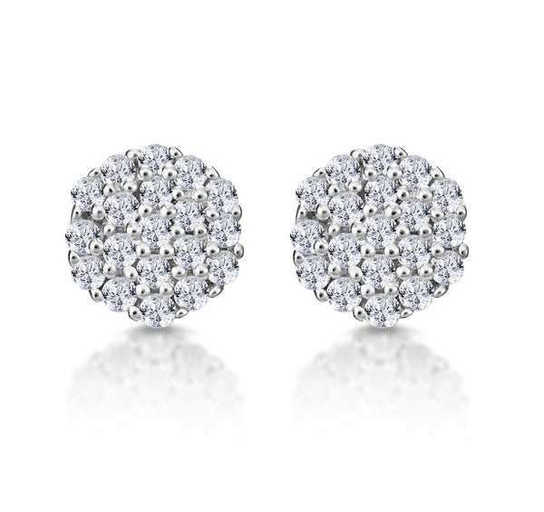 Cluster Earrings 0.25ct Diamond 9K Yellow Gold