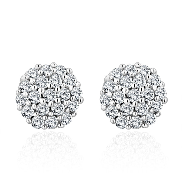 Cluster Earrings 0.25ct Diamond 9K White Gold