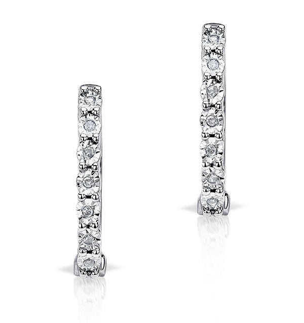 0.06ct Diamond and 9K White Gold Earrings - H4557