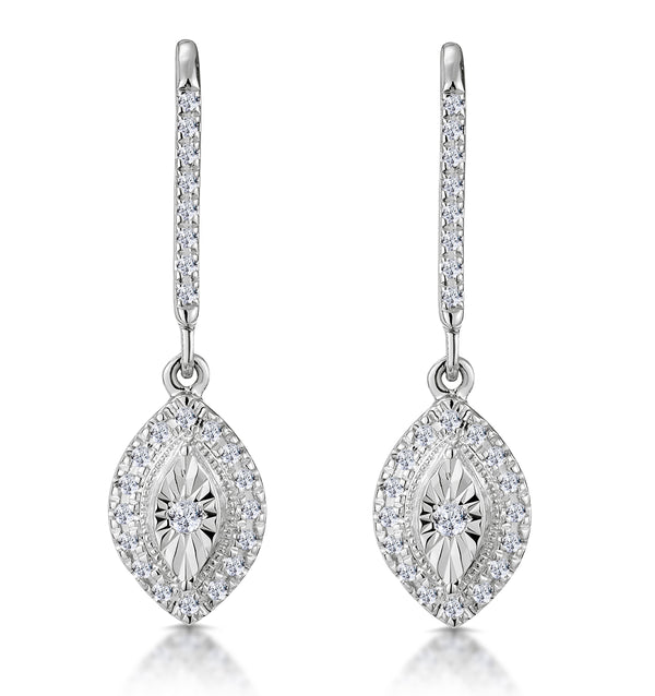 Masami Lab Diamond Marquise Earrings 0.30ct Pave Set in 925 Sterling Silver