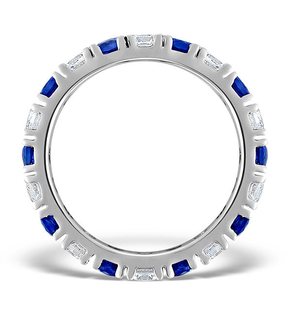 Sapphire 1.70ct H/SI Diamond Platinum Eternity Ring Item HG20-422UJUS