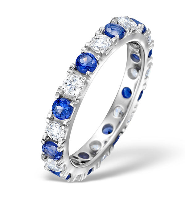 Sapphire 1.70ct H/SI Diamond Platinum Eternity Ring Item HG20-422UJUS