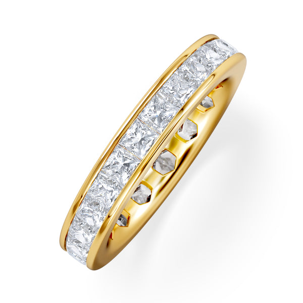 Mens 3ct H/Si Diamond 18K Gold Full Band Ring