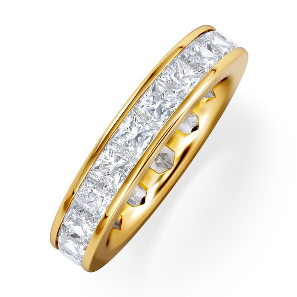 Mens 5ct H/Si Diamond 18K Gold Full Band Ring