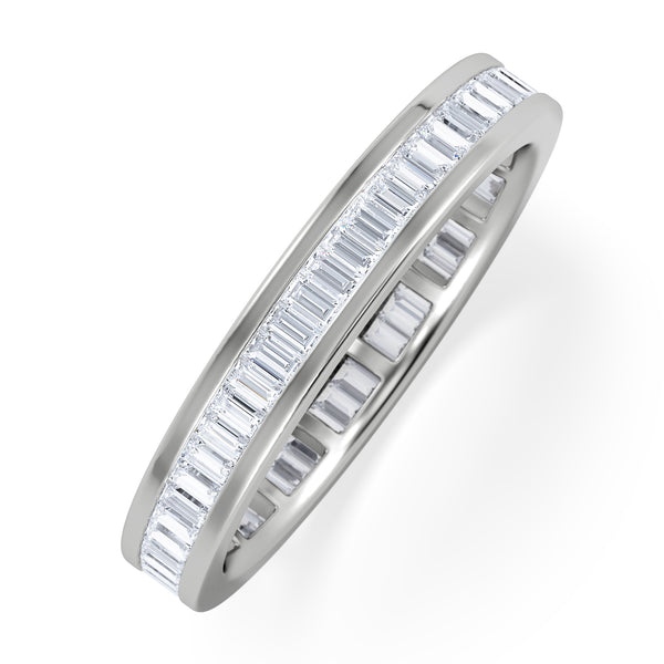 Mens 1ct H/Si Diamond Platinum Full Band Ring