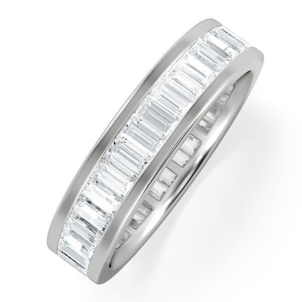 Mens 2ct G/Vs Diamond 18K White Gold Full Band Ring