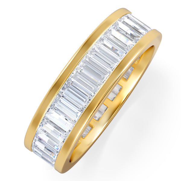 Mens 3ct G/Vs Diamond 18K Gold Full Band Ring