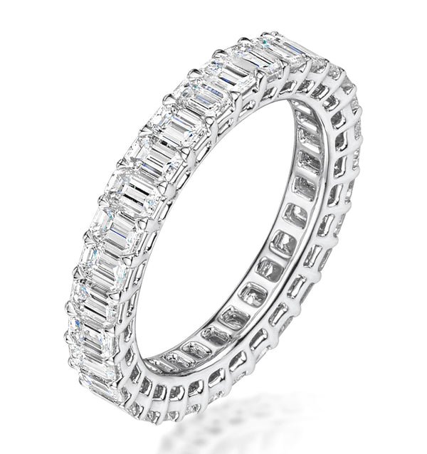Francesca Diamond Eternity Ring Emerald Cut 4ct VVs Platinum O-W