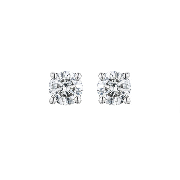 Diamond Earrings 0.20CT Studs Premium Quality in 18K White Gold - 3mm