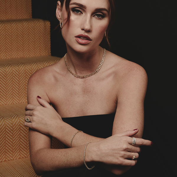 16 Inch Havana Cuban Lab Diamond Necklace 1ct Set in 18K Gold Vermeil