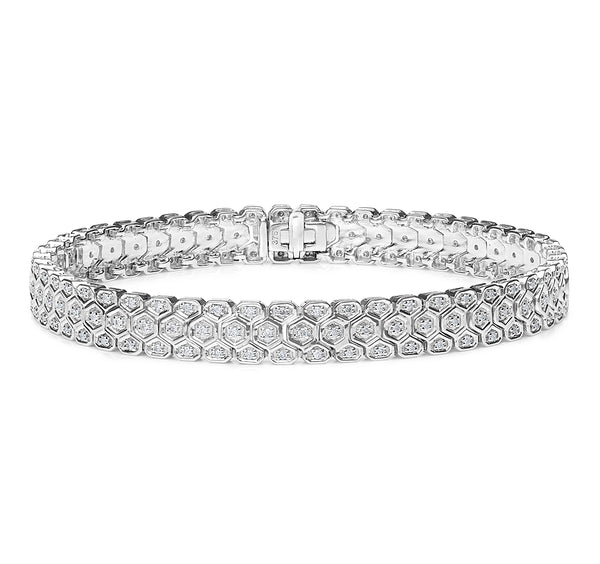 Evening Bracelet 1.00CT Lab Diamond in 925 Silver