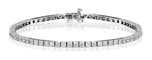 4ct Lab Diamond Tennis Bracelet Claw Set in 9K White Gold