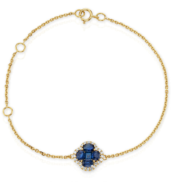 Sapphire 1.11ct And Diamond 18K Yellow Gold Alegria Bracelet
