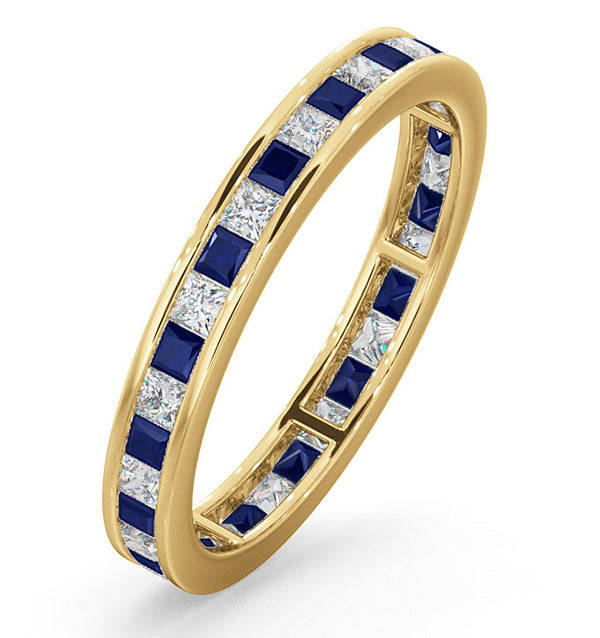 Eternity Ring Lauren Diamonds G/VS and Sapphire 1.20CT in 18K Gold