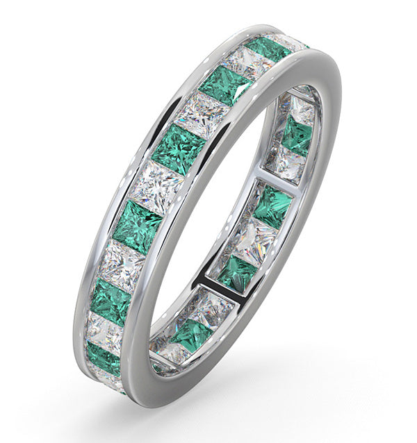 Eternity Ring Lauren Diamonds G/VS and Emerald 2.20CT - 18K White Gold