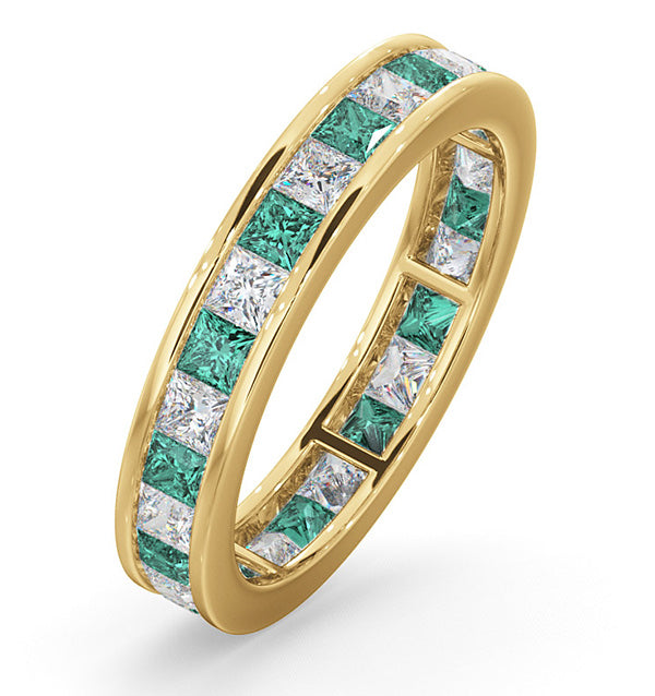 Eternity Ring Lauren Diamonds G/VS and Emerald 2.20CT in 18K Gold