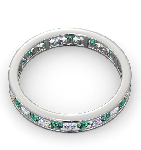 ETERNITY RING RAE DIAMONDS H/SI AND EMERALD 1.20CT - 18K WHITE GOLD