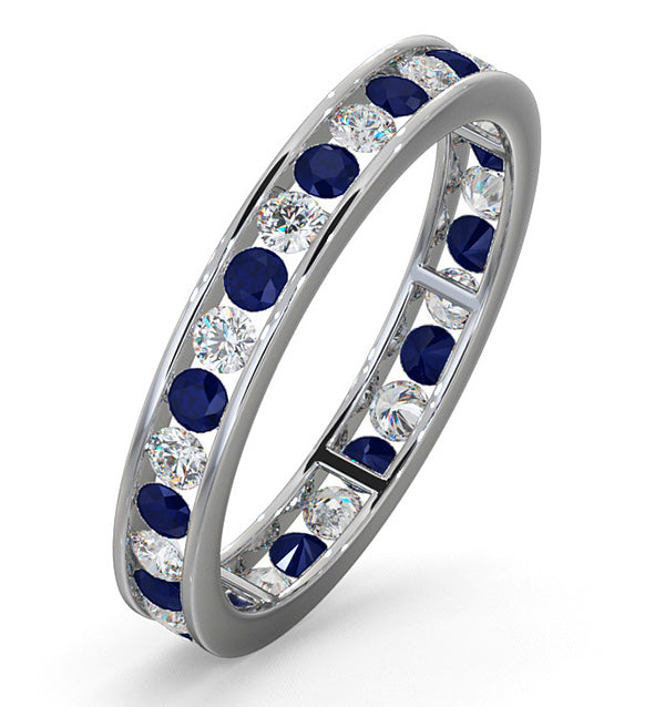 ETERNITY RING RAE DIAMONDS G/VS AND SAPPHIRE 1.40CT - Platinum