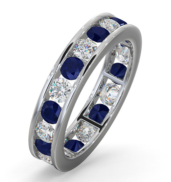 ETERNITY RING RAE DIAMONDS G/VS AND SAPPHIRE 1.90CT - 18K WHITE GOLD