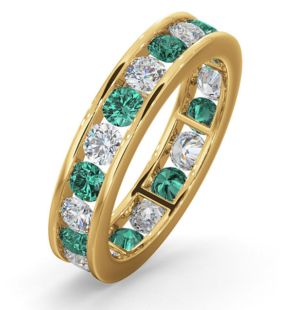 ETERNITY RING RAE DIAMONDS H/SI AND EMERALD 1.70CT - 18K GOLD