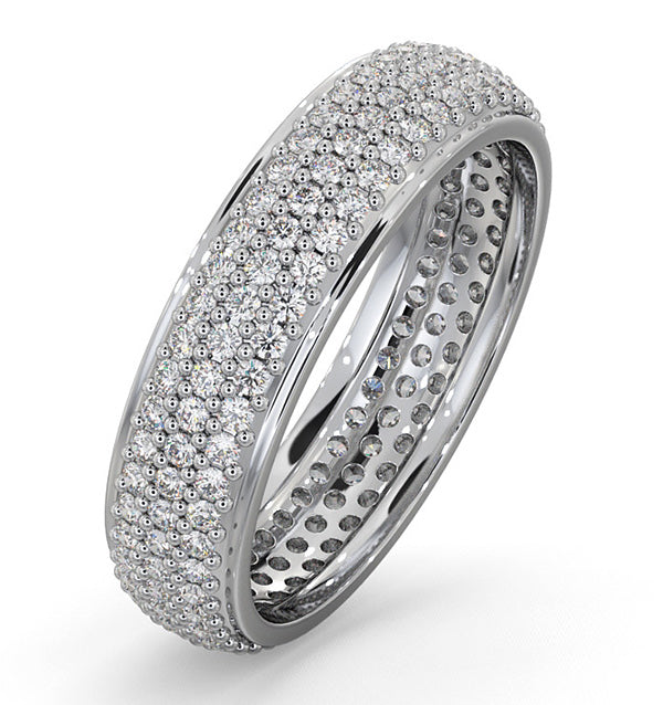 Mens 1ct H/Si Diamond Platinum Full Band Ring