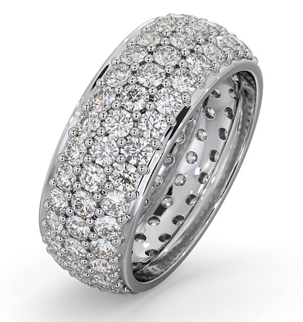 Mens 3ct H/Si Diamond Platinum Full Band Ring