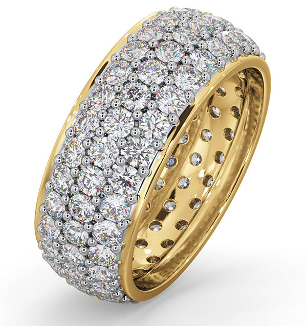Mens 3ct H/Si Diamond 18K Gold Full Band Ring