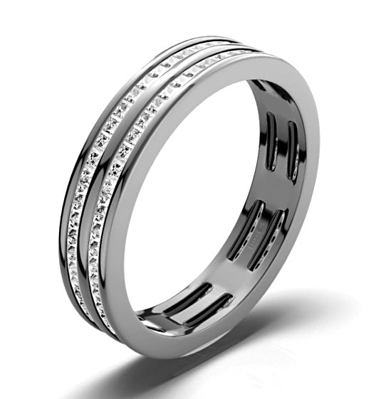 Mens 1ct H/Si Diamond Platinum Full Band Ring