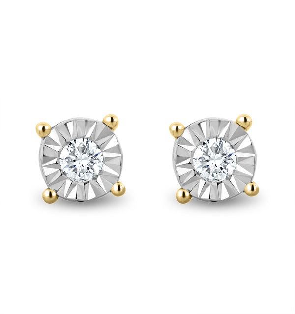 Lab Diamond Stud Earrings 5mm 0.10ct H/Si in 18K Gold Vermeil
