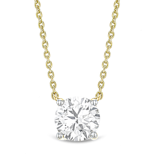 Wanderlust Floating Lab Diamond Solitaire Necklace 1.00ct H/SI in 9K Yellow Gold