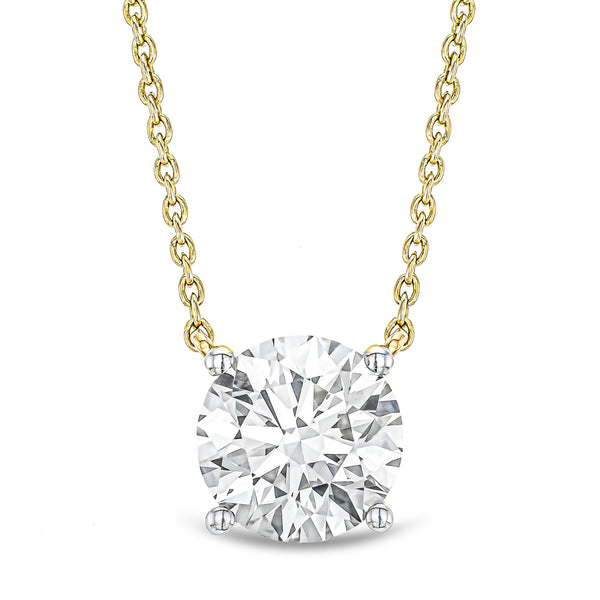 Wanderlust Floating Lab Diamond Solitaire Necklace 2.00ct H/SI in 9K Yellow Gold