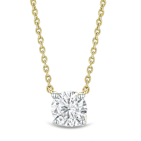 Wanderlust Floating Lab Diamond Solitaire Necklace 0.50ct H/SI in 9K Yellow Gold