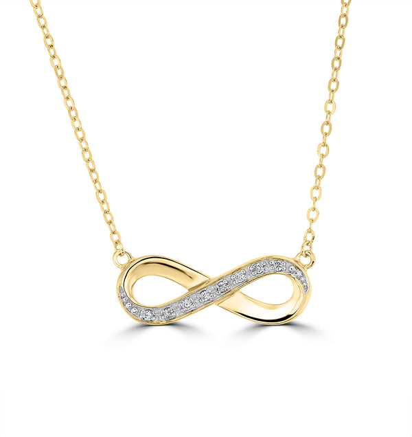 Infinity Necklace Lab Diamonds in 18K Gold Vermeil