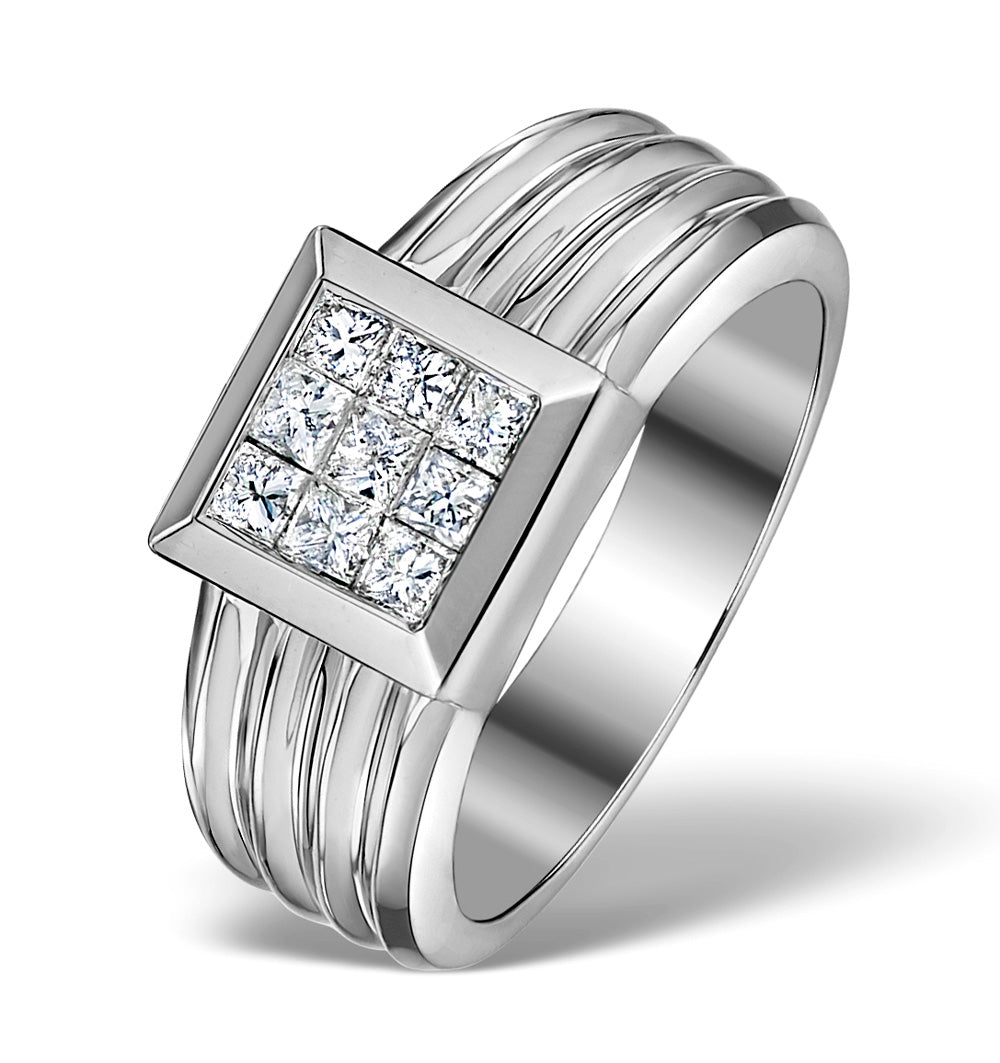 Diamond 0.60ct 18K White Gold Ring - SIZE N