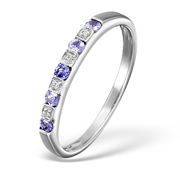 Tanzanite And Diamond 18K White Gold Ring